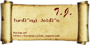 Turányi Jolán névjegykártya