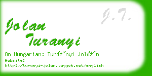 jolan turanyi business card